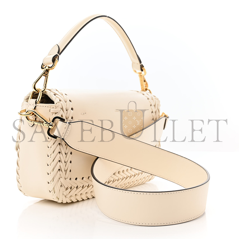 F**di vitello king ceylon woven baguette white ice (29*15*7cm)